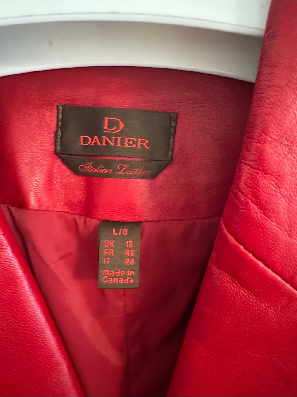 Danier Red Leather Blazer - Picture 2 of 9